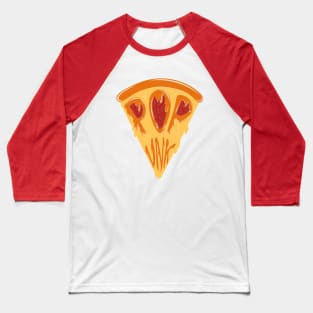 Popunk Pizza Logo Colorful Baseball T-Shirt